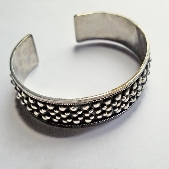 Estate Sterling Silver Cuff Bracelet Size 7 - image 2