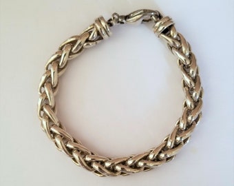 Estate Sterling Silver Woven Rolo Bracelet