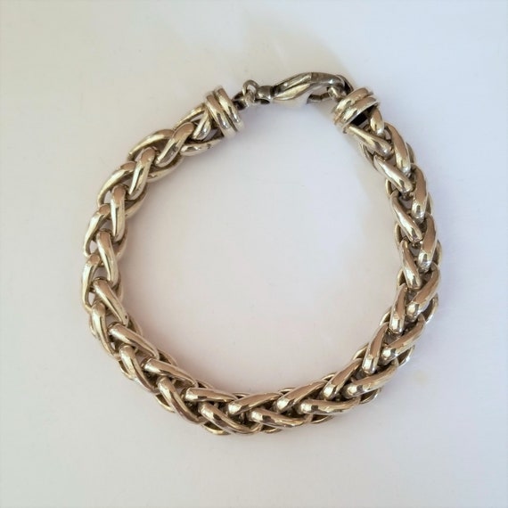 Estate Sterling Silver Woven Rolo Bracelet