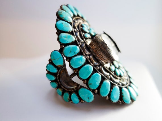 Large Turquoise Watch Cuff - image 3