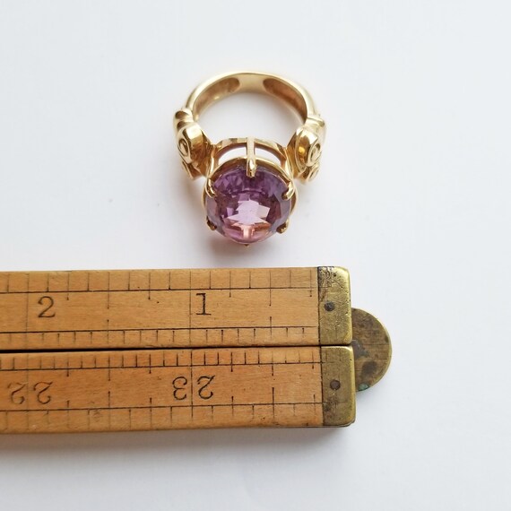 Ornate Amethyst Size 8 14K Gold Estate Ring - image 8