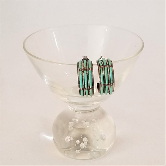 Vintage Estate Sterling and Needlepoint Turquoise… - image 4