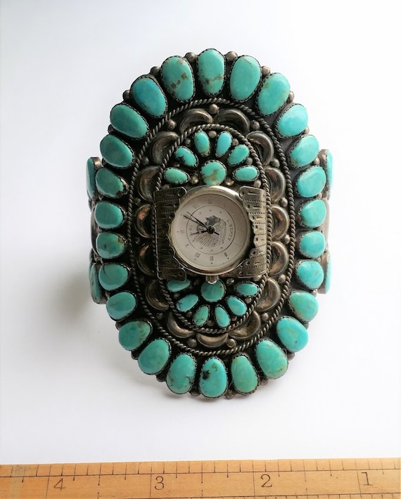 Large Turquoise Watch Cuff - image 1