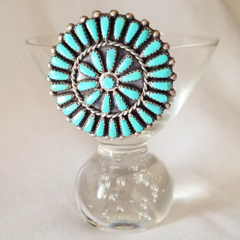 87.50 paid on 350.00 DO NOT purchase this item Petit Point Sterling Turquoise Estate Vintage Push Back Earrings RESERVED for Katie Huff