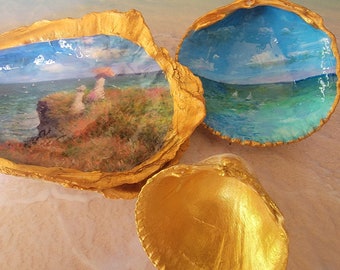 Monet Themed Seashells Set of Three