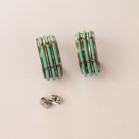 Vintage Estate Sterling and Needlepoint Turquoise… - image 3