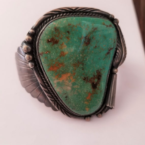 Estate Vintage Native American Turquoise Signed C… - image 2