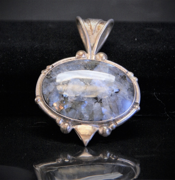 Sterling and Bellidoite Mineral Pendant - image 1