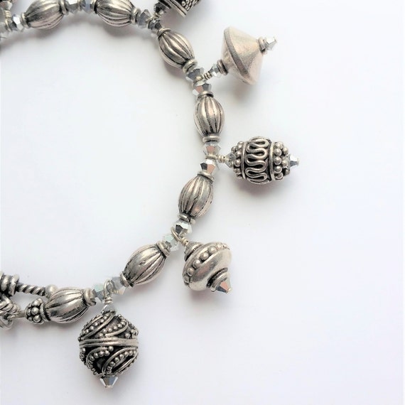 Estate Sterling Beaded Bracelet - image 2