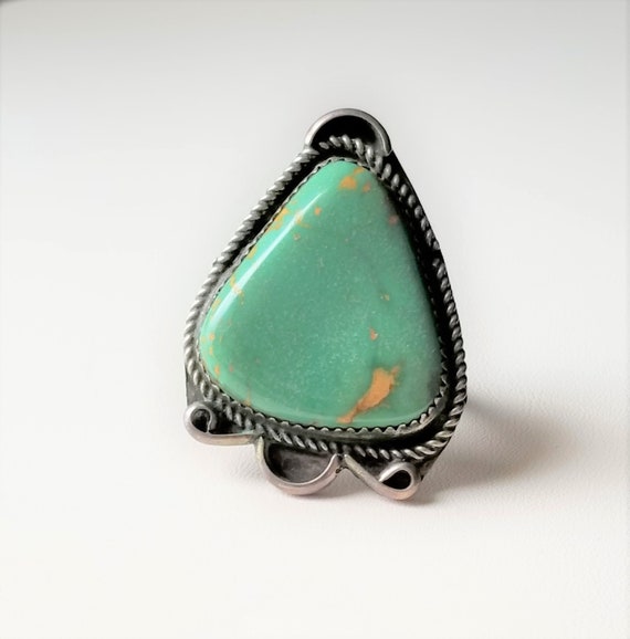 Estate Vintage Navajo Triangular Ring Size 6 - image 4