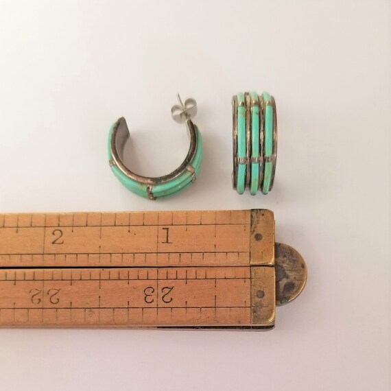 Vintage Estate Sterling and Needlepoint Turquoise… - image 5