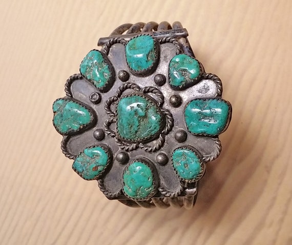Estate Pilot Mountain Vintage Estate Turquoise Cuff View 6