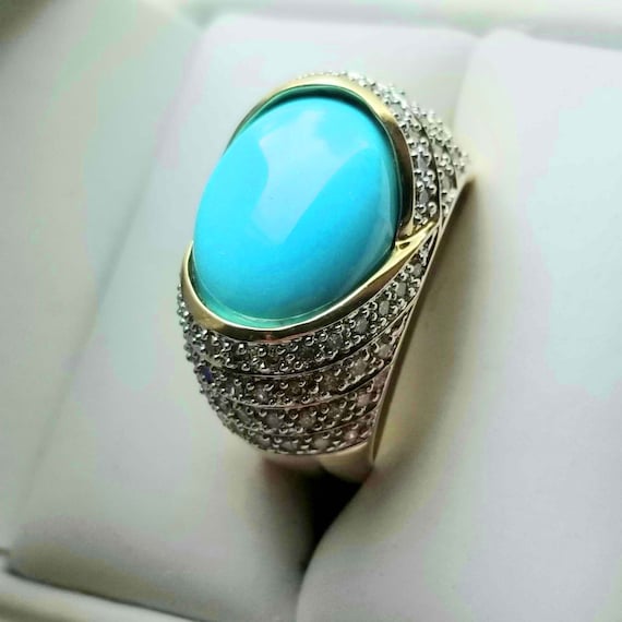 Estate Robins Egg Blue LeVian PersianTurquoise an… - image 2