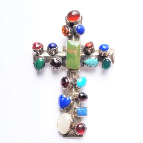 NAKAI Multi Stone Sterling Cross