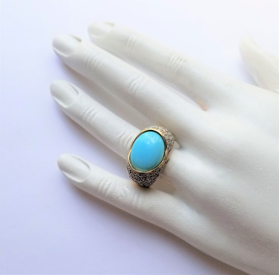 Estate Robins Egg Blue LeVian PersianTurquoise an… - image 1