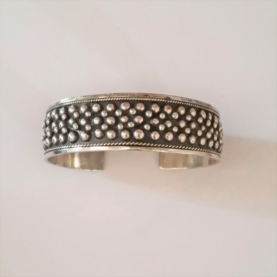Estate Sterling Silver Cuff Bracelet Size 7 - image 1