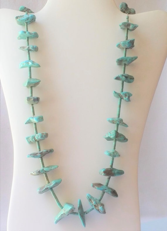 Vintage Estate Turquoise Chunk Necklace