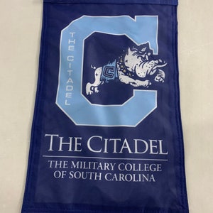 The Citadel Jumping Spike the Bulldog Garden Flag