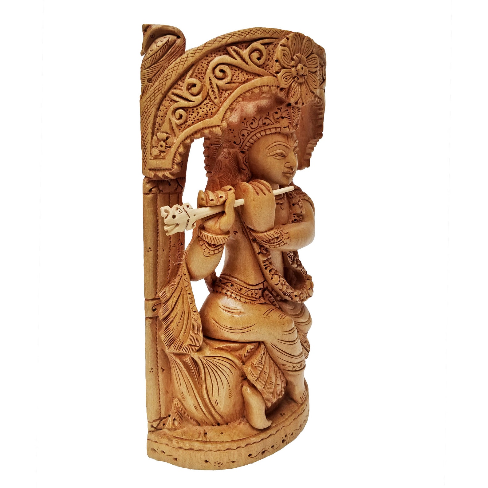 Wood lord Krishna Statue Handcrafted Love God Krishna Figure Etsy