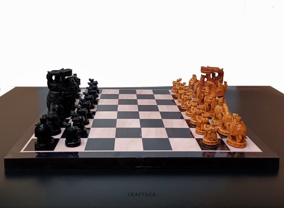 Black & Golden Marble Chess Set 15 Inches Full Board Game Sets Premium  Quality - Yahoo Shopping