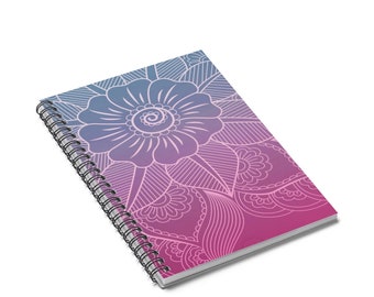 spiral notebook 8x6 custom printed lined paper notebook boho etsy print lined paper