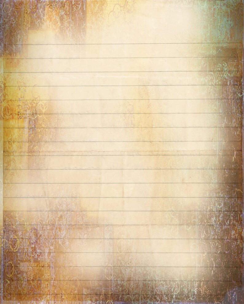 Printable Journal Page, Antique Lined Digital Stationery, 8 X 10 JPG