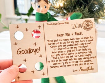 Elf Goodbye Letter, Elf Sign, Elf Props, Christmas Elf Goodbye Postcard, Elf See You Next Year Prop