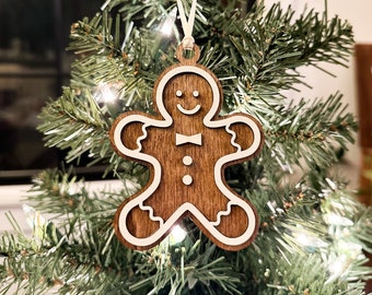 Adorno de hombre de jengibre, adorno de galleta navideña, galletas para Santa, adorno de galleta de jengibre, adornos divertidos para el árbol de Navidad,