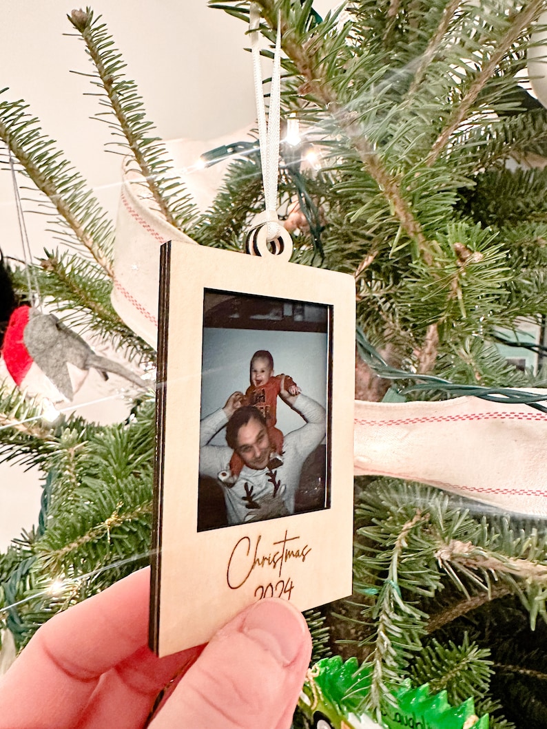 Personalized Picture Frame Christmas 2024 Ornament, Christmas Tree