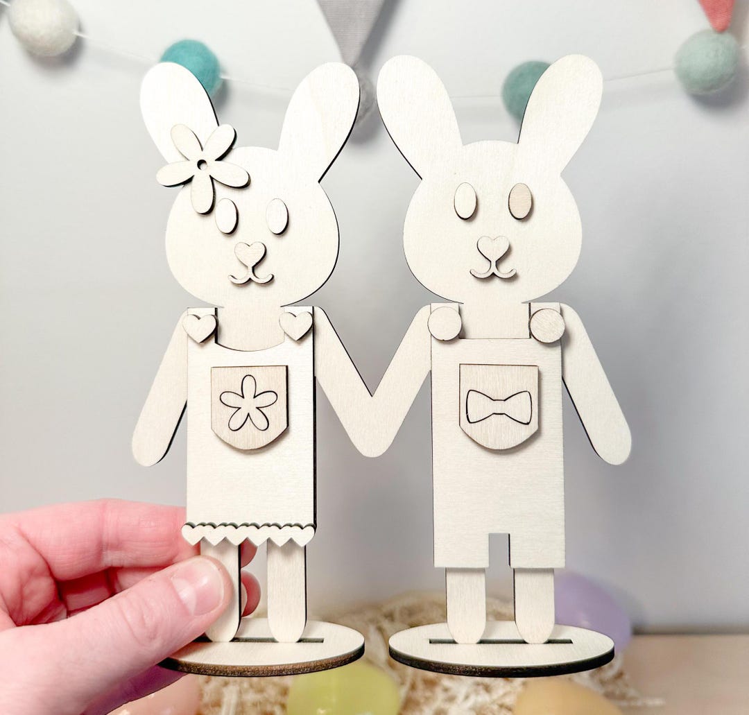 Easter Bunny Paint Kit Set, Easter DIY Wooden Craft Painting Kits for ...