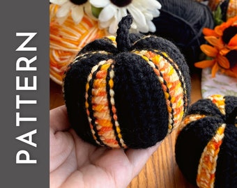 Striped Pumpkins PATTERN - crochet PDF pattern - cute amigurumi pumpkins - 1 pattern makes 4 different looks + BONUS mini pumpkin pattern