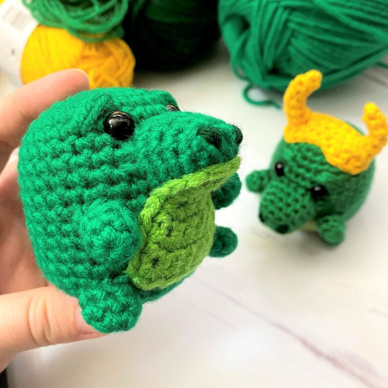 Alligator Bean PATTERN crochet PDF pattern cute alligator or crocodile amigurumi with horns image 9