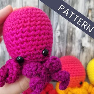 Patrón de amigurumi de pulpo sin costuras, ideal para principiantes