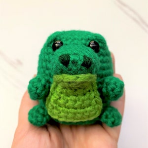 Alligator Bean PATTERN crochet PDF pattern cute alligator or crocodile amigurumi with horns image 4