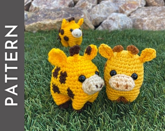 Giraffe Bean PATTERN - crochet PDF pattern - cute zoo animal amigurumi