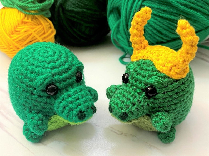 Alligator Bean PATTERN crochet PDF pattern cute alligator or crocodile amigurumi with horns image 8