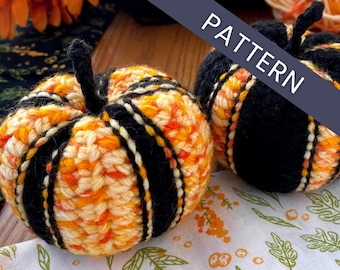 Crochet Striped Pumpkins Pattern: Amigurumi PDF (3 inches tall)