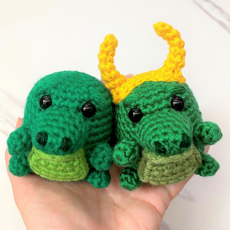 Alligator Bean PATTERN crochet PDF pattern cute alligator or crocodile amigurumi with horns image 6