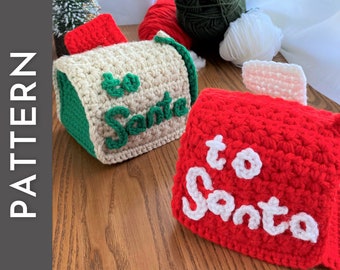 Santa's Mailbox crochet PATTERN - cute holiday decor - DIY Christmas decoration - letters to Santa amigurumi