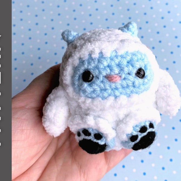 Yeti Bean PATTERN - patron PDF au crochet - abominable monstre des neiges amigurumi