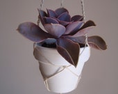 Macrame mini plant hanger. Succulent  plant hanger. Hand made plant hanger. Linen plant hanger