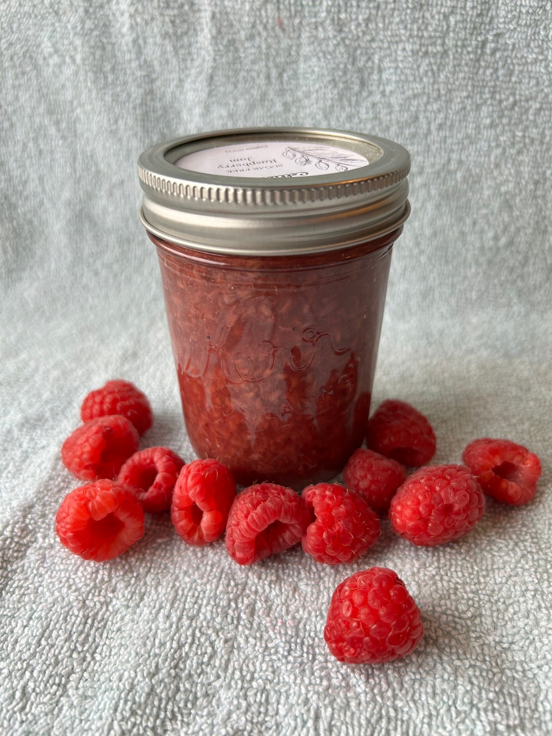Homemade Sugar-free Raspberry Jam, Fresh Berries, Honey Sweetened (8oz ...