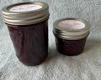 Homemade Sugar-Free Four Berry Jam, Summer Flavors, 8oz Jar