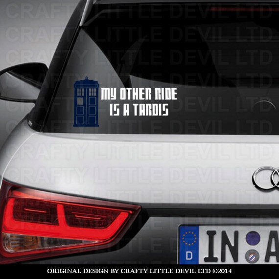 My Other Ride is a Tardis Decal blue & White | Etsy