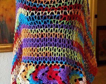 Ready To Ship Crochet Gemstone Shawl Wrap