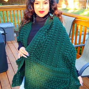 Cozy Crochet Pocket Shawl Made to Order Many Colors Available