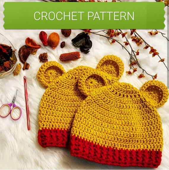 Winnie the pooh crochet hat Clearance