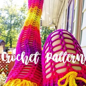 DIGITAL PATTERN Crochet Thigh High Sock Pattern PDF Only