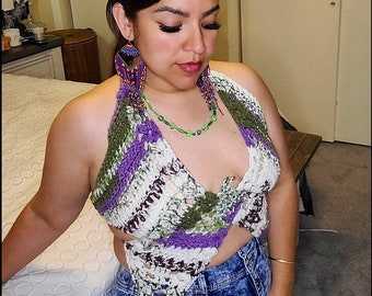 Crochet Wisteria Butterfly Halter Top Made to Order