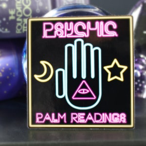 Psychic Palm Readings - Neon Schild Sticker, Vapor Wave, New Age, Hexe